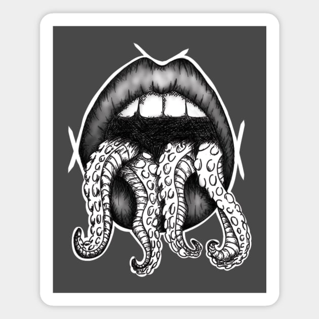 tentacles in mouth Magnet by teahabe